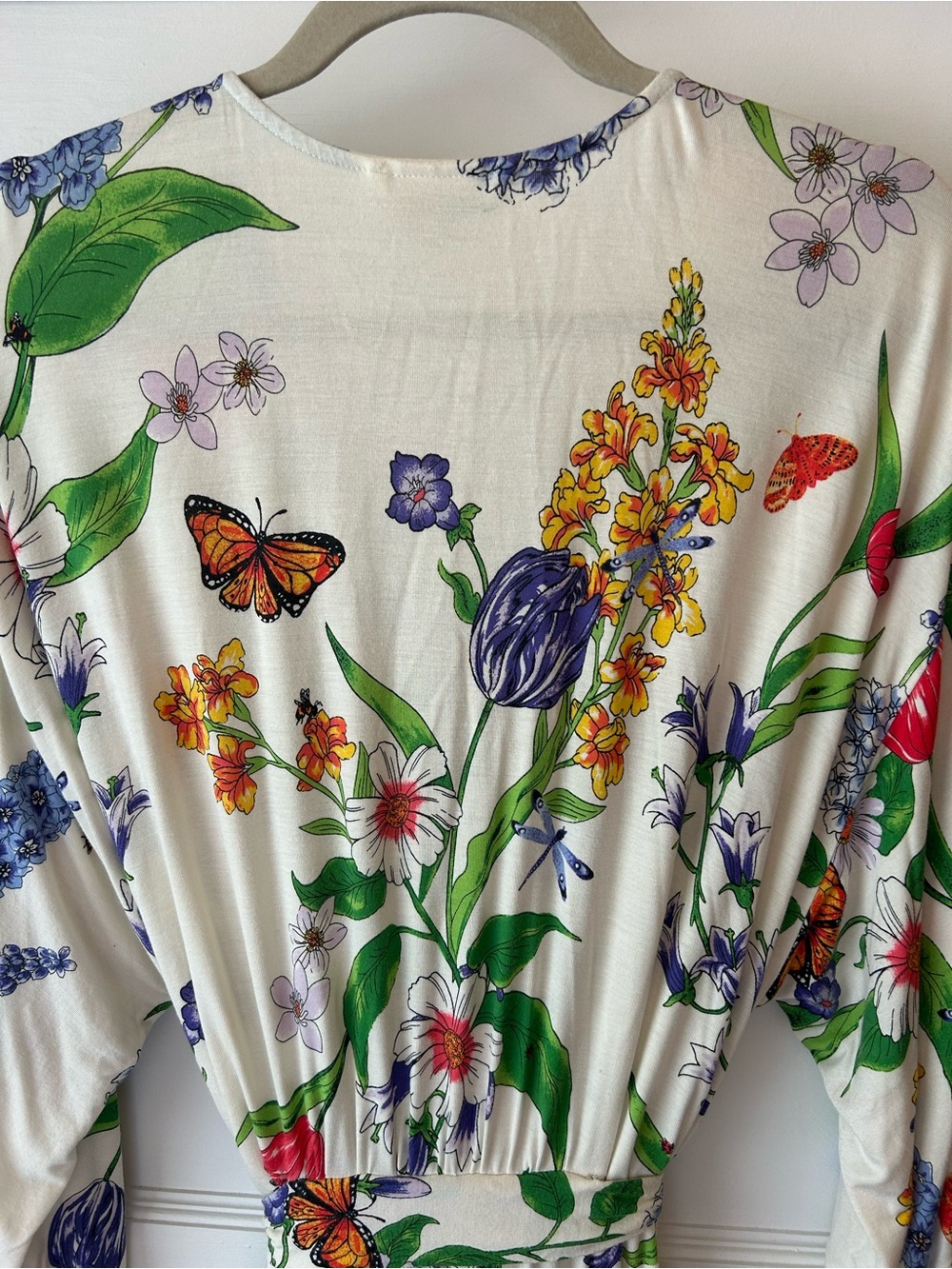 Soma Cream Floral Wrap Robe with Multicolor Blooms - Picture 2 of 14